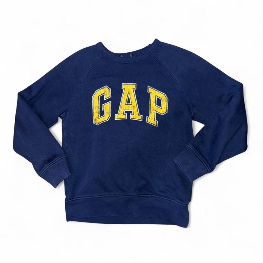 GAP KIDS NAVY W/YELLOW LOGO SWEATSHIRT MEDIUM 8-10 UNISEX‎